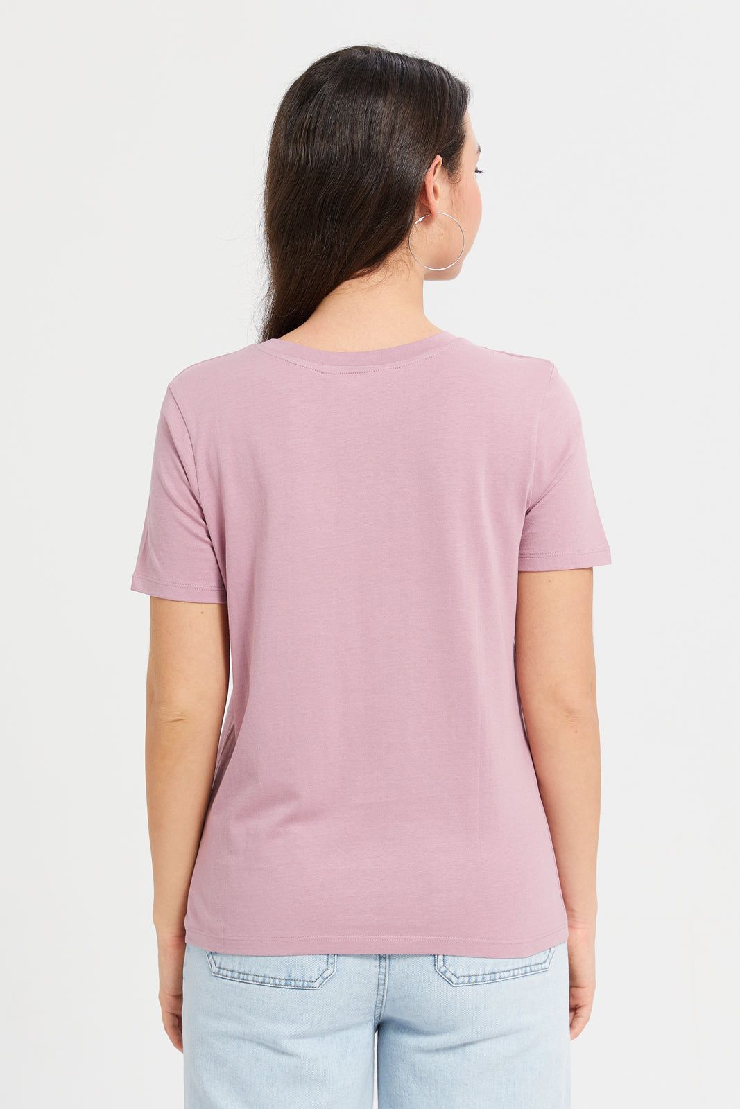 Women Mauve Emebellished T-Shirt sold by Redtag product image thumbnail 3