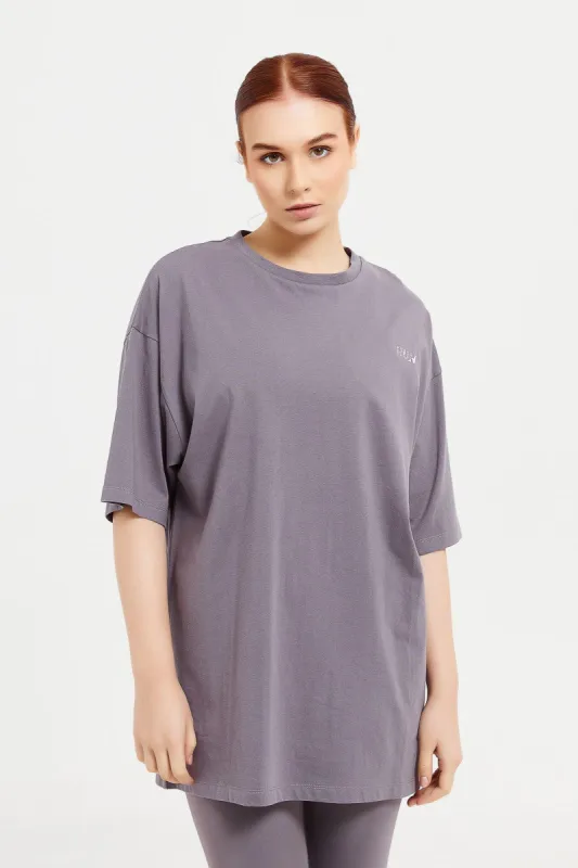 Women Charcoal Oversized T-Shirt sold by Redtag