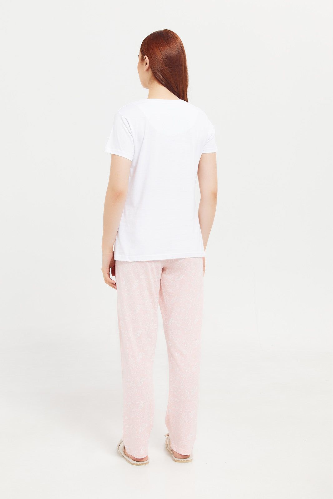 Women Pink And White Printed Pajama Set (2 Piece) sold by Redtag product image thumbnail 4