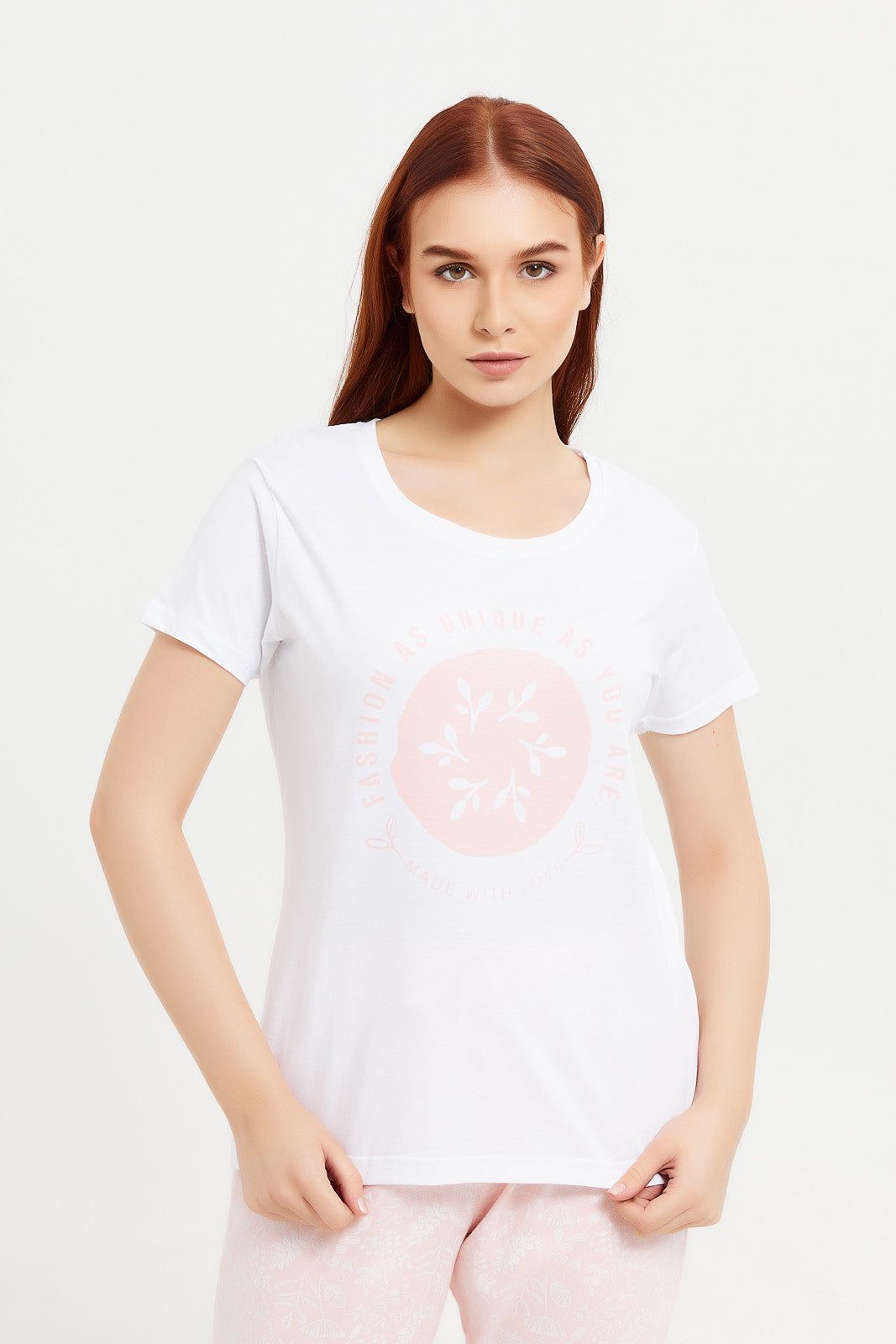 Women Pink And White Printed Pajama Set (2 Piece) sold by Redtag product image thumbnail 2