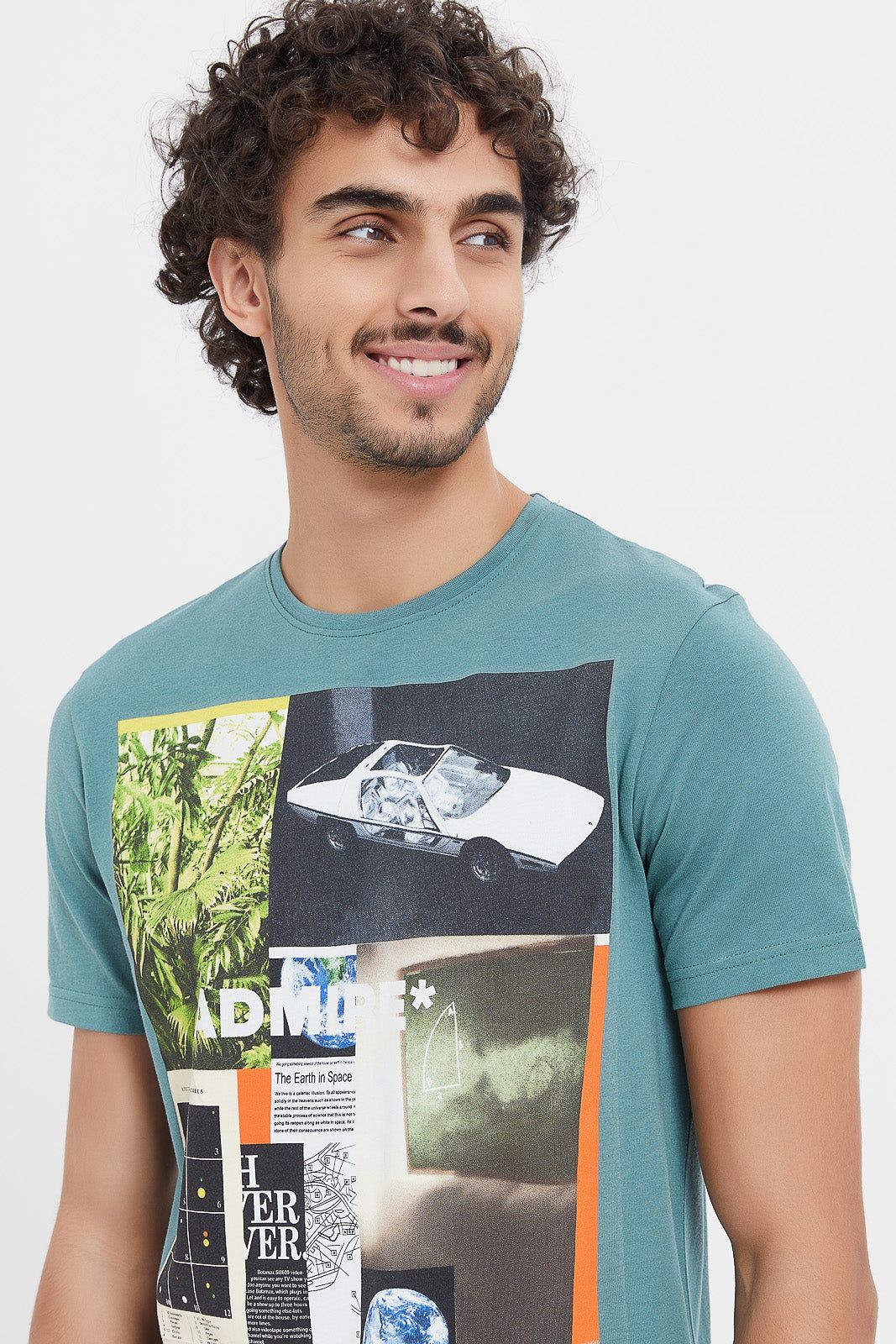 Men Green Graphic T-Shirt sold by Redtag product image thumbnail 4