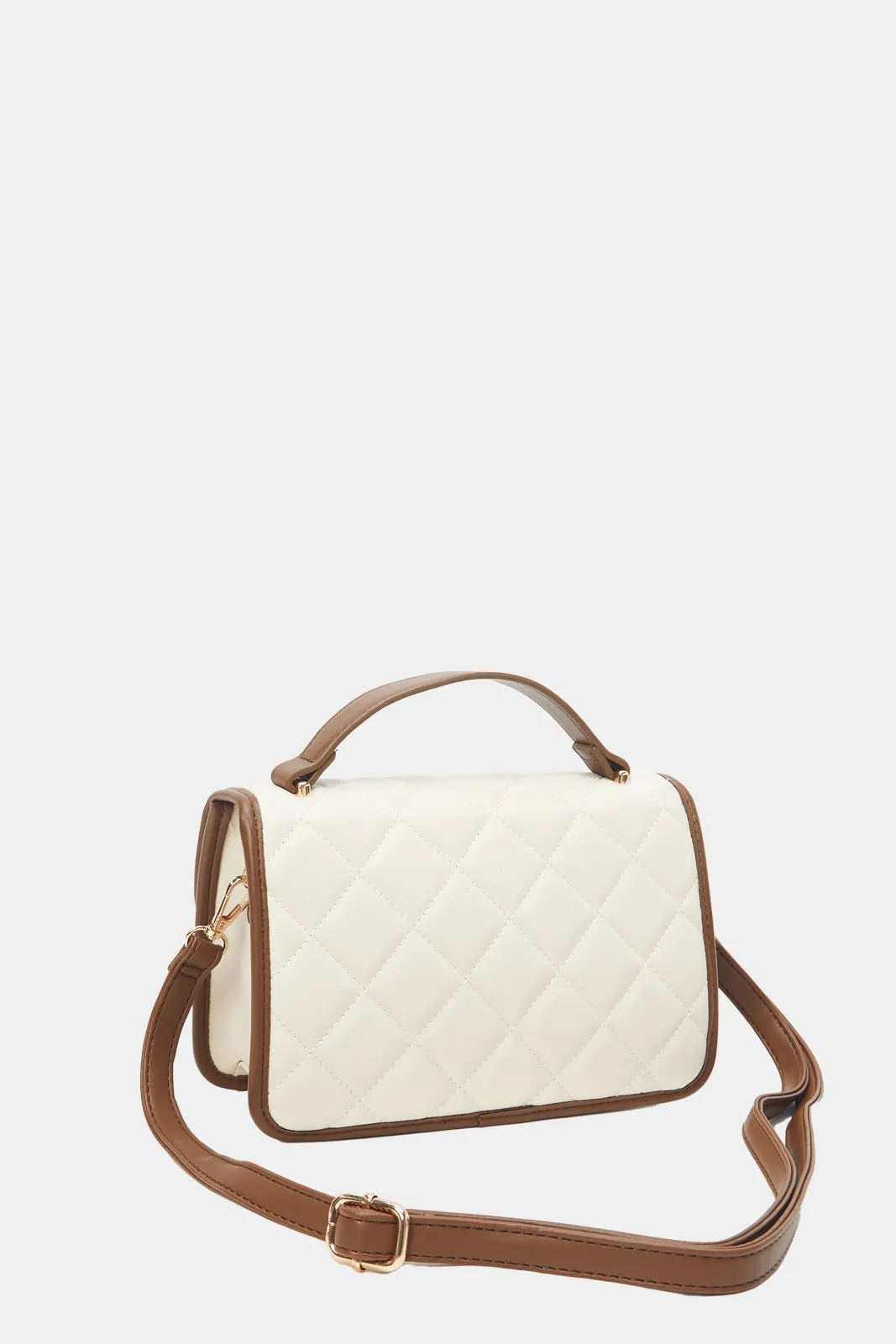 Women Beige And Tan Quilted Cross Body Bag sold by Redtag product image thumbnail 2