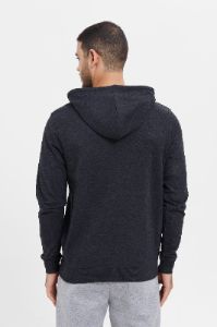 Men Charcoal Zip Hooded Sweatshirt sold by Redtag