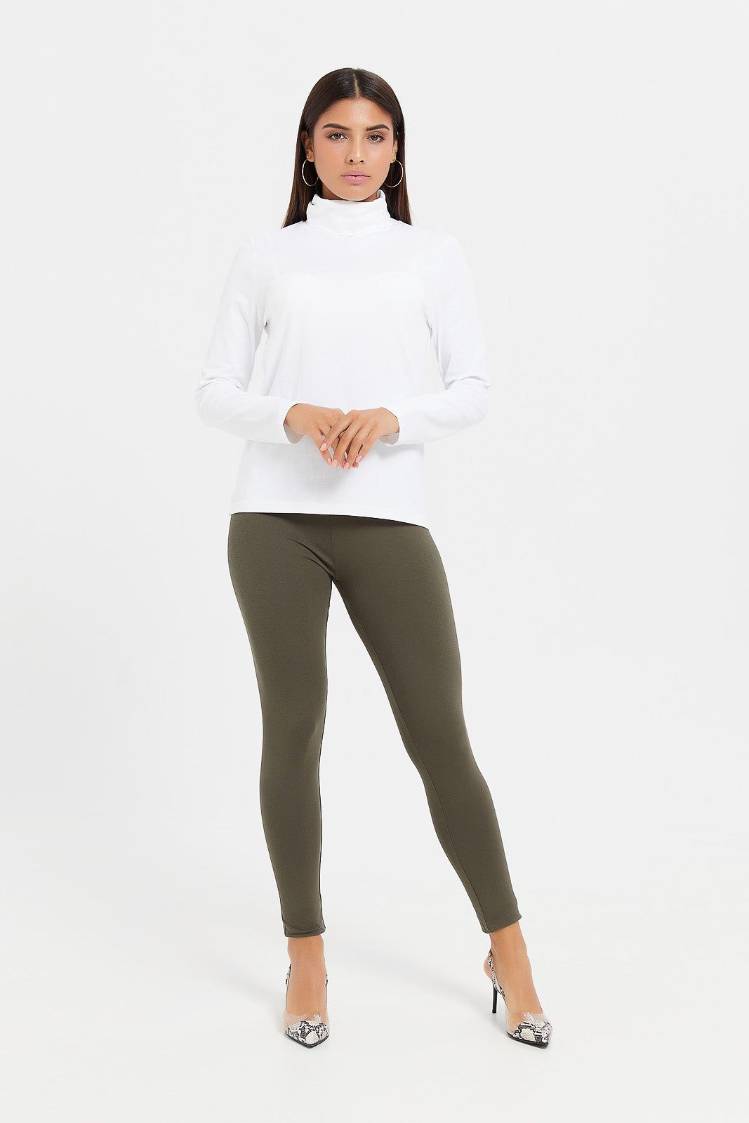 Women Taupe Legging sold by Redtag product image thumbnail 2