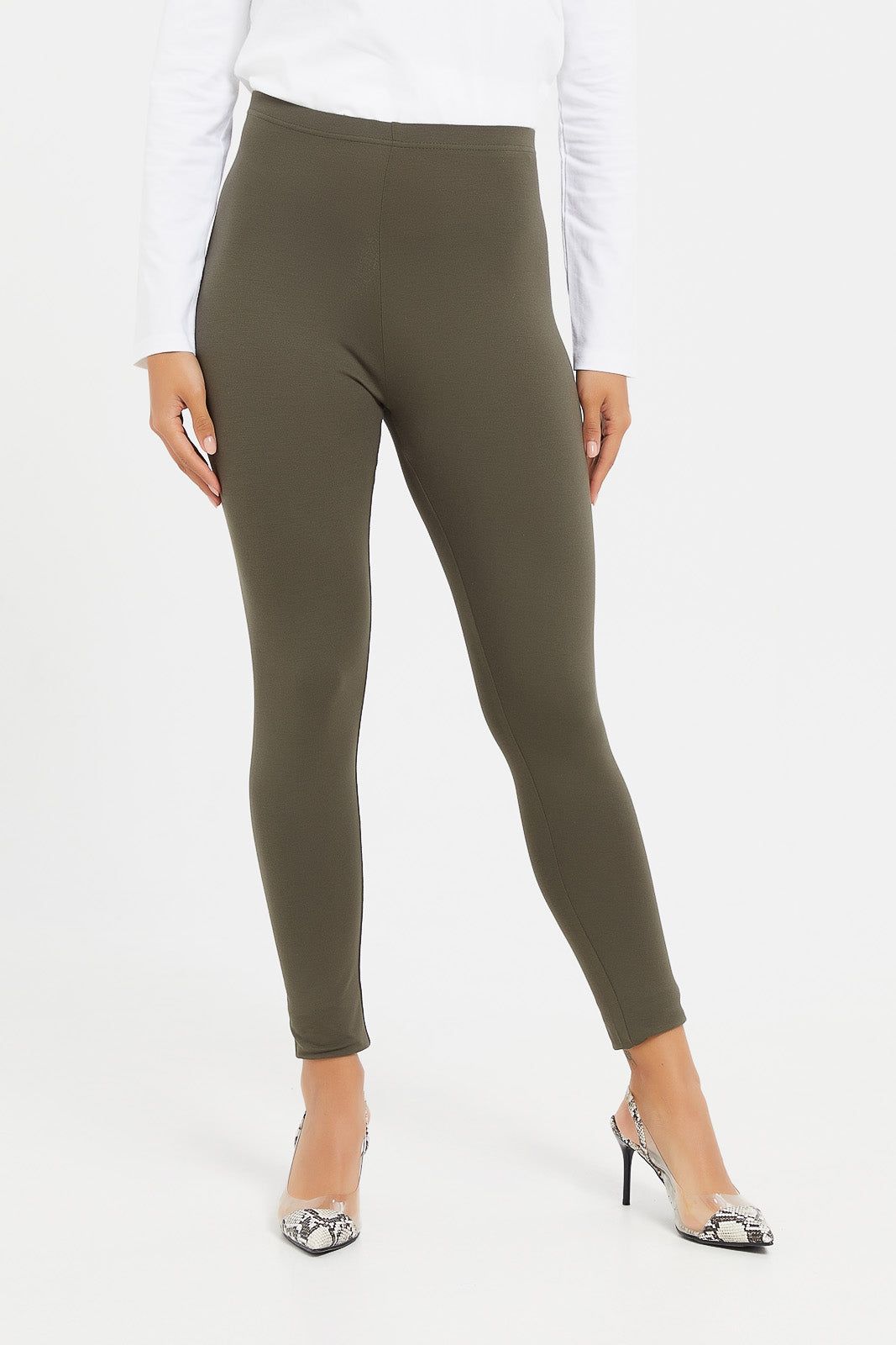 Women Taupe Legging sold by Redtag