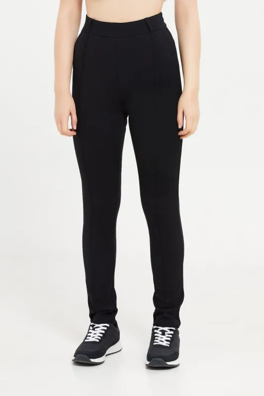 Women Black Elasticated Trouser sold by Redtag