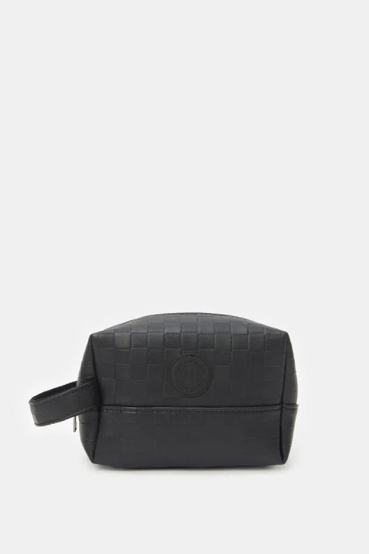 Men Black Textured Pouch sold by Redtag