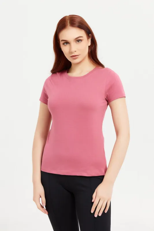 Women Pink Basic T-Shirt sold by Redtag