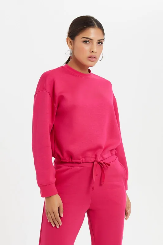 Women Fuchsia fitted Sweatshirt sold by Redtag