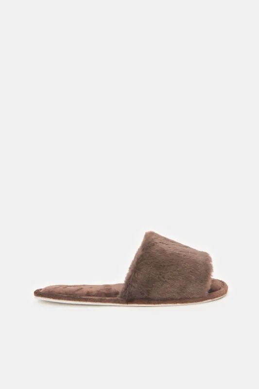 Women Brown Classic Slippers sold by Redtag