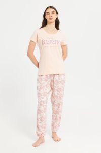 Women Pink Printed Print Pyjama Set (2 Piece) sold by Redtag