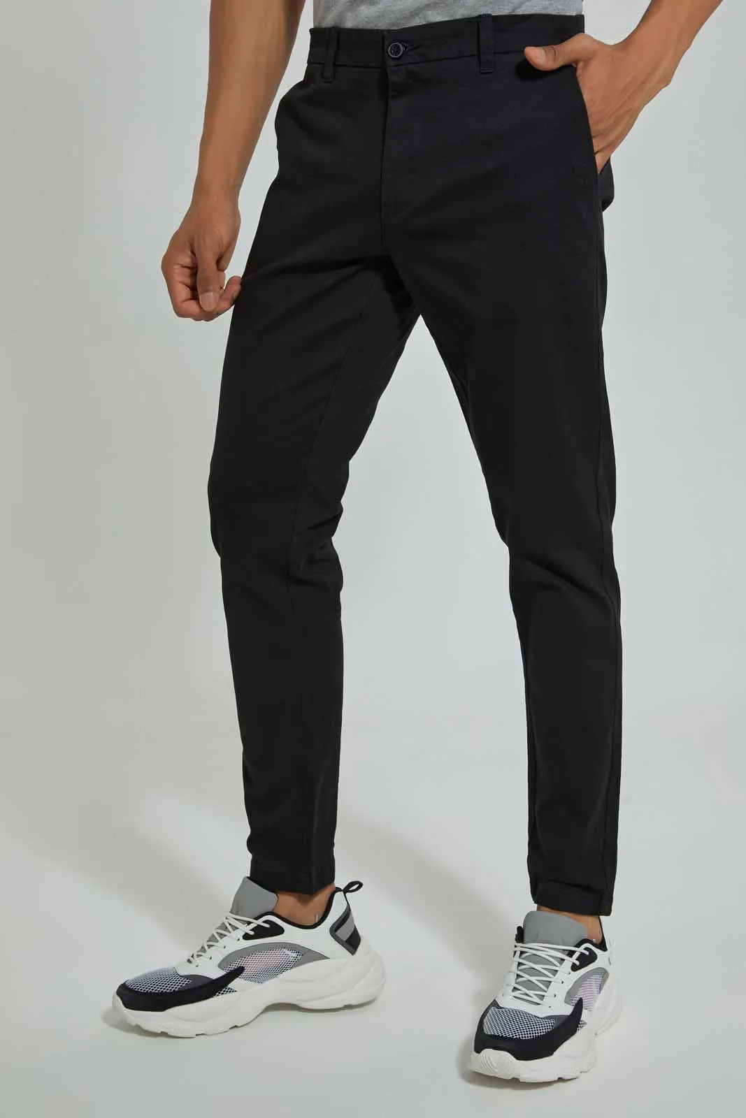Men Black Regular Fit Trousers sold by Redtag