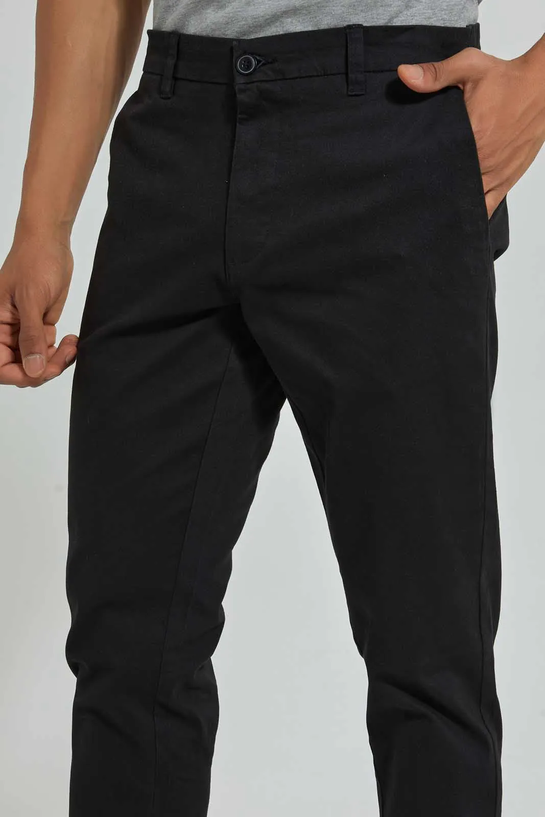 Men Black Regular Fit Trousers sold by Redtag product image thumbnail 3