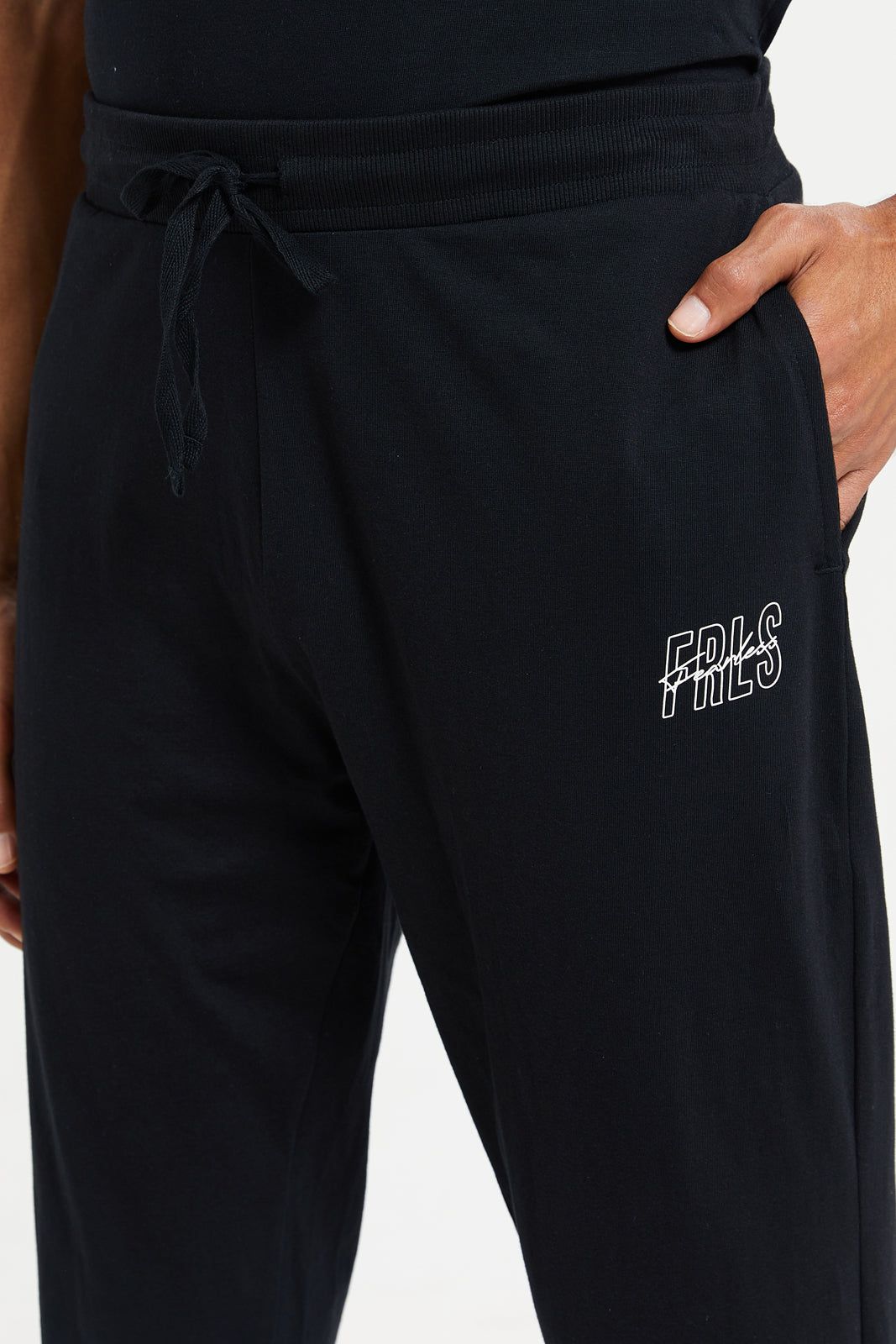 Men Black Cuffed Pyjama Bottom sold by Redtag product image thumbnail 4