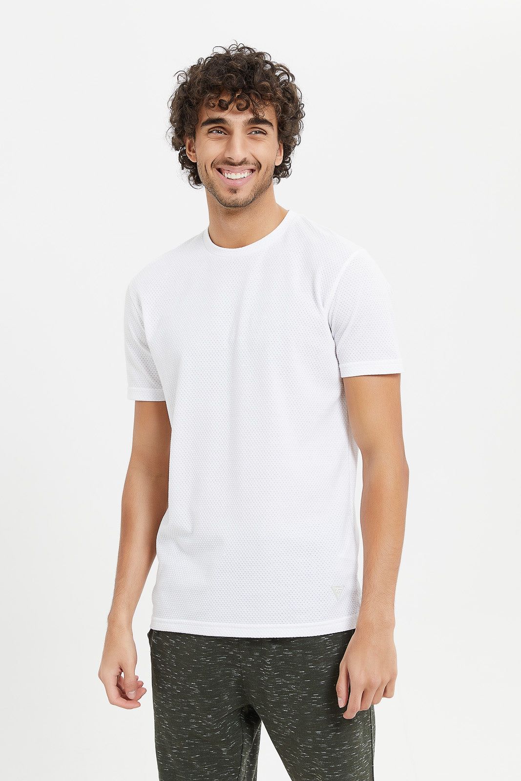 Men White Knitted T-Shirt sold by Redtag
