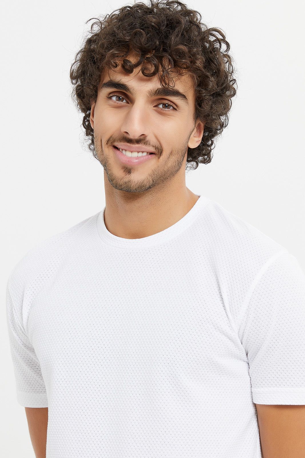 Men White Knitted T-Shirt sold by Redtag product image thumbnail 2