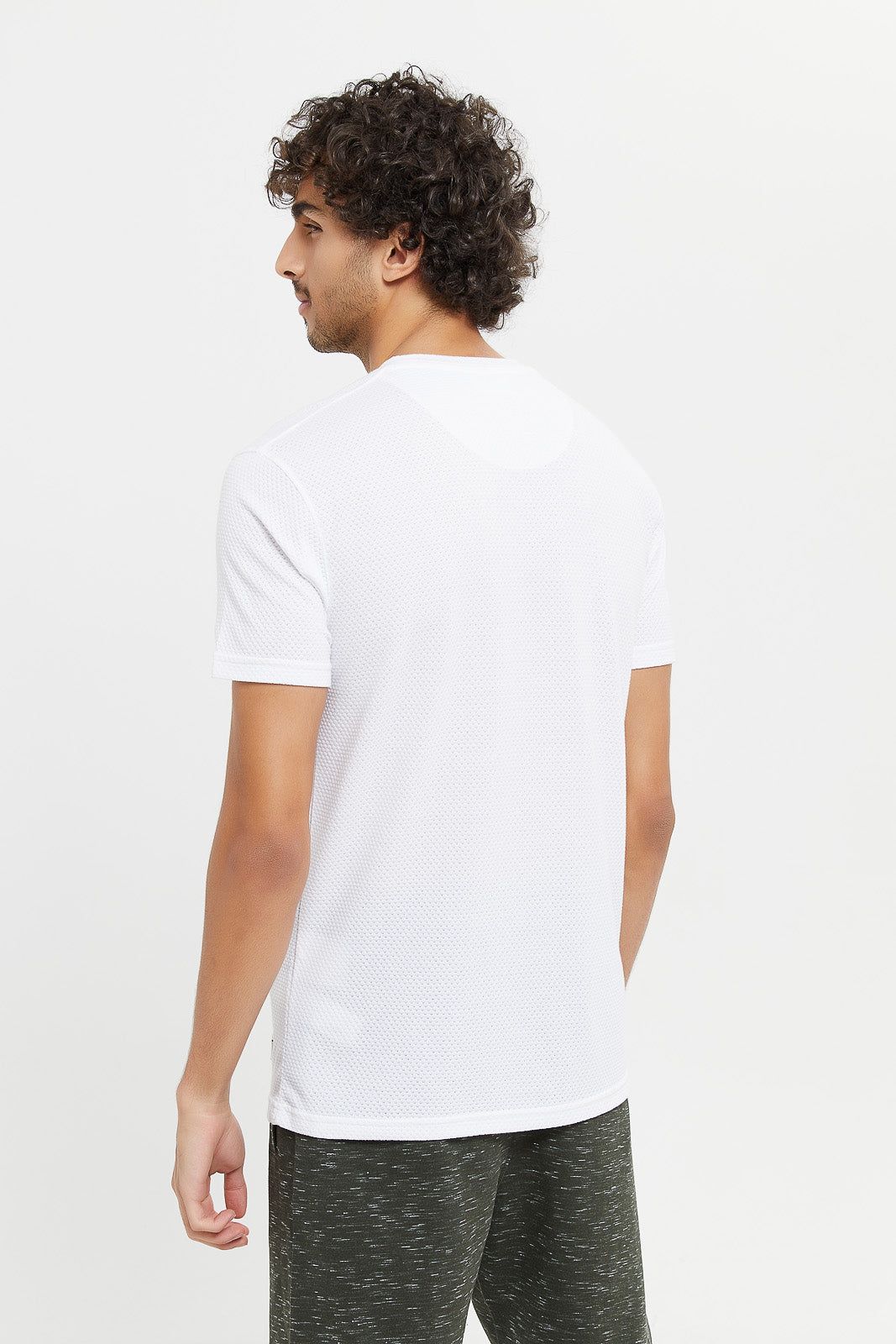 Men White Knitted T-Shirt sold by Redtag product image thumbnail 4