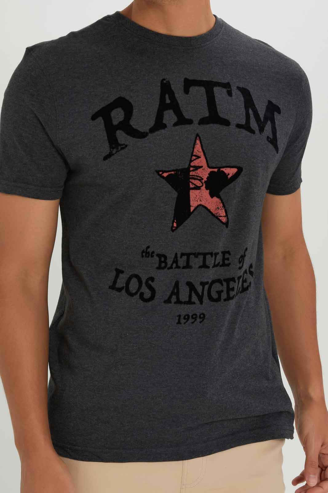 Men Charcoal RATM Black T-Shirt sold by Redtag product image thumbnail 4