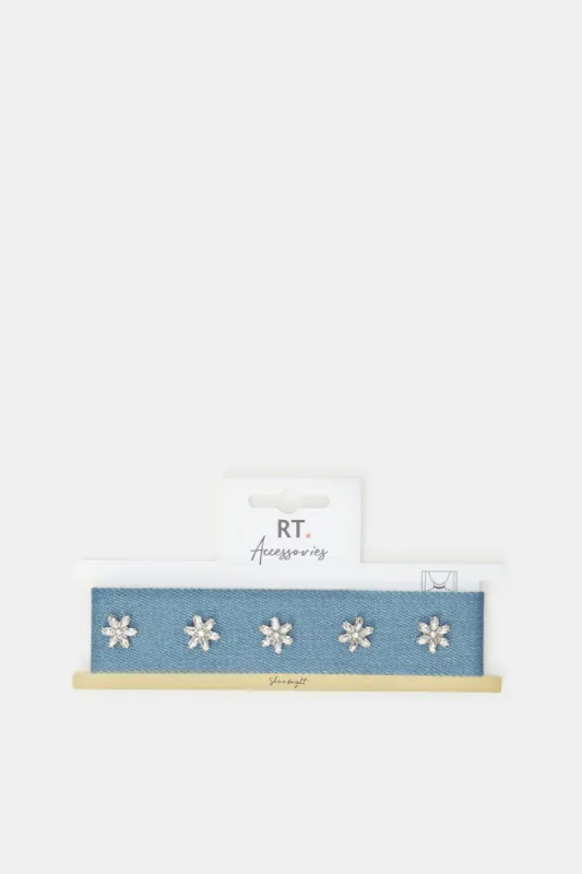 Women Blue Embellished Necklace sold by Redtag