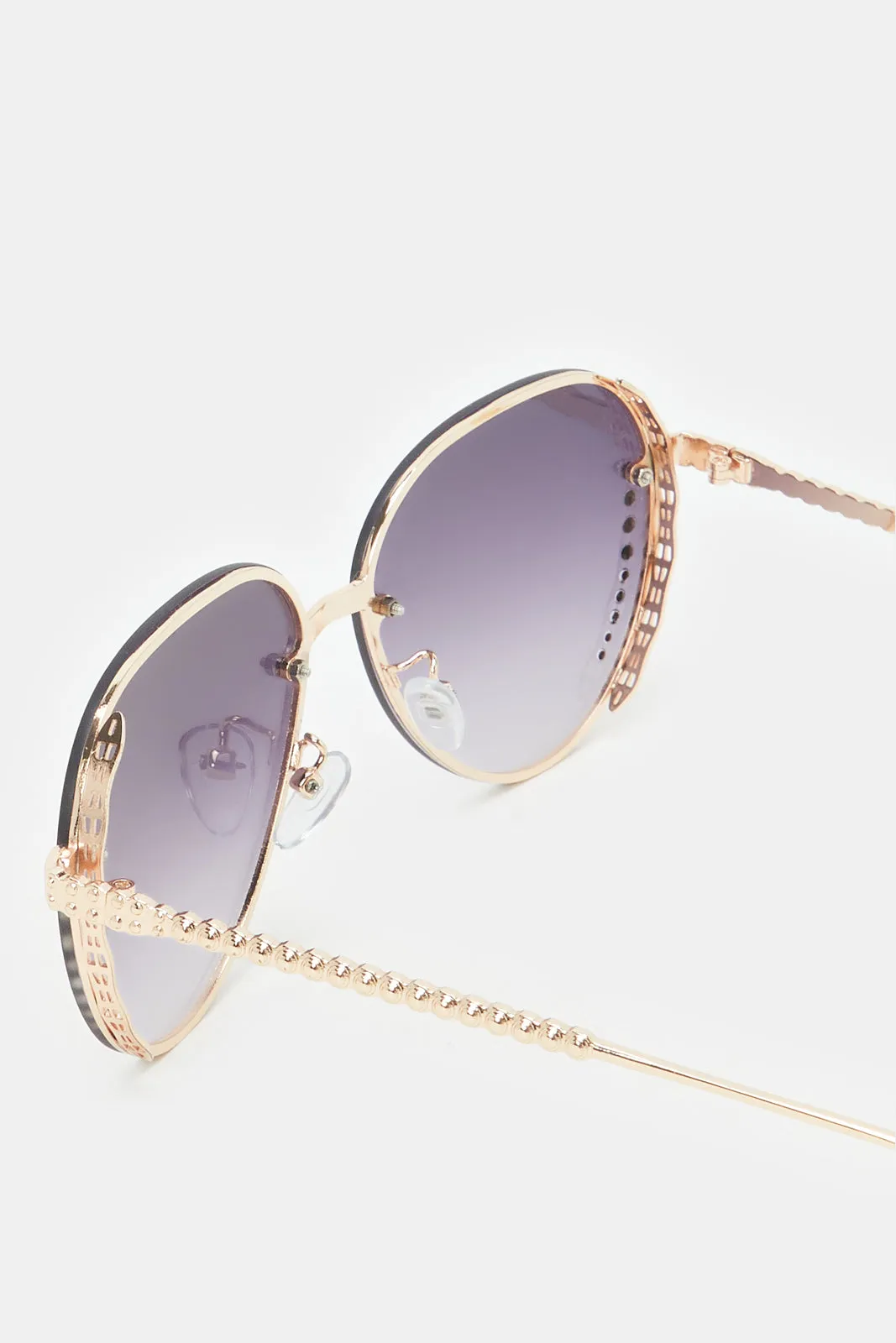 Women Black Embellished Aviator Sunglasses sold by Redtag product image thumbnail 2