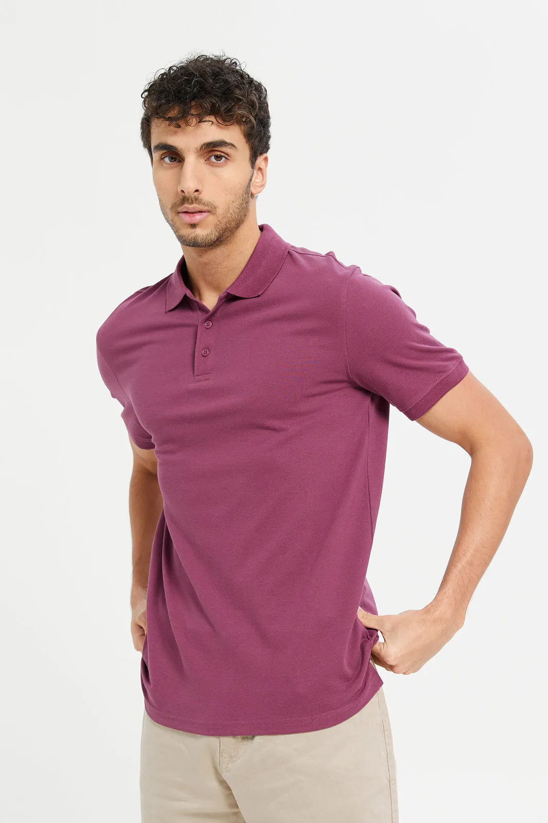 Men Mauve Polo Shirt sold by Redtag