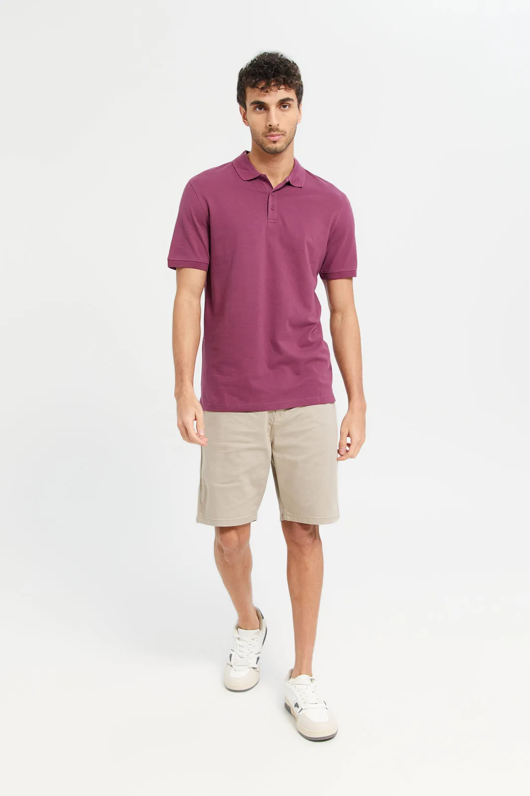 Men Mauve Polo Shirt sold by Redtag product image thumbnail 2