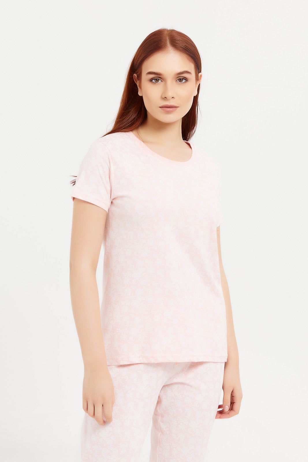 Women Peach Printed Pajama Set (2 Piece) sold by Redtag product image thumbnail 2