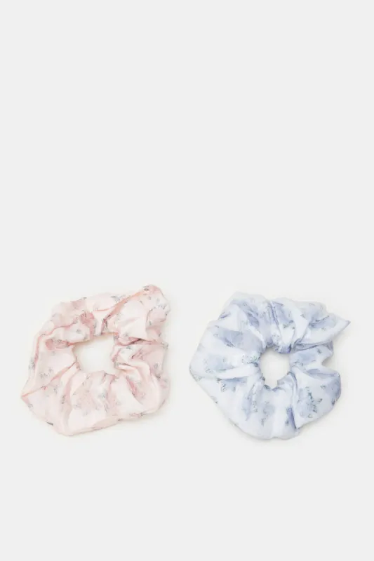 Women Pink And Blue Printed Scrunchy Set (2 Piece) sold by Redtag
