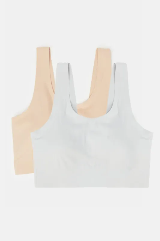 Women Beige and Grey Comfort Bra Set (Pack of 2) sold by Redtag