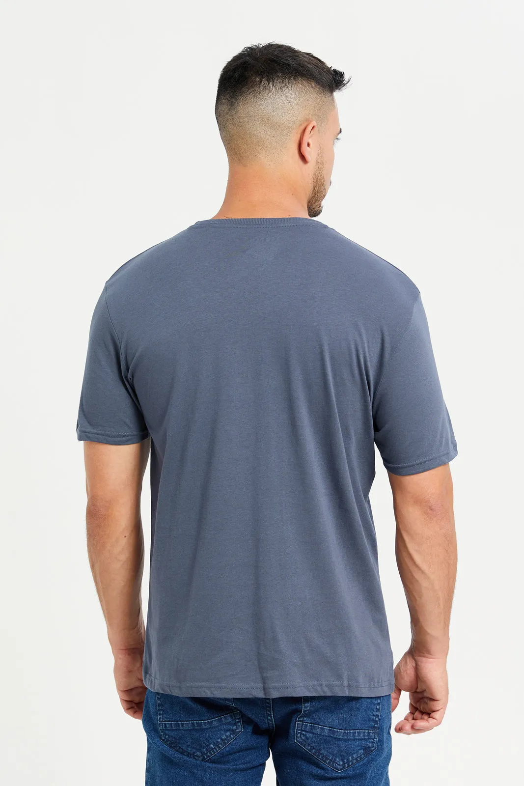 Men Charcoal Graphic T-Shirt sold by Redtag product image thumbnail 3