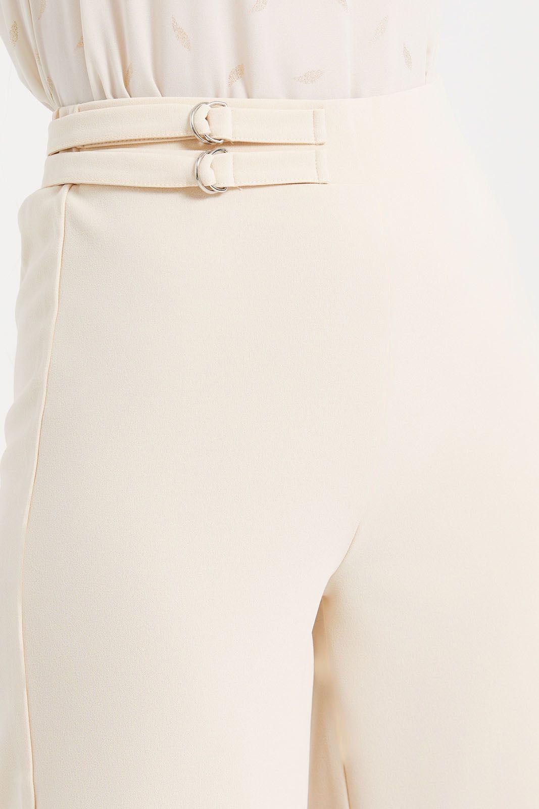 Women Ivory Buckle Detailed Wide Leg Trouser sold by Redtag product image thumbnail 4