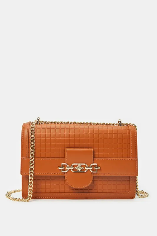 Women Tan Embellished Crossbody Bag sold by Redtag