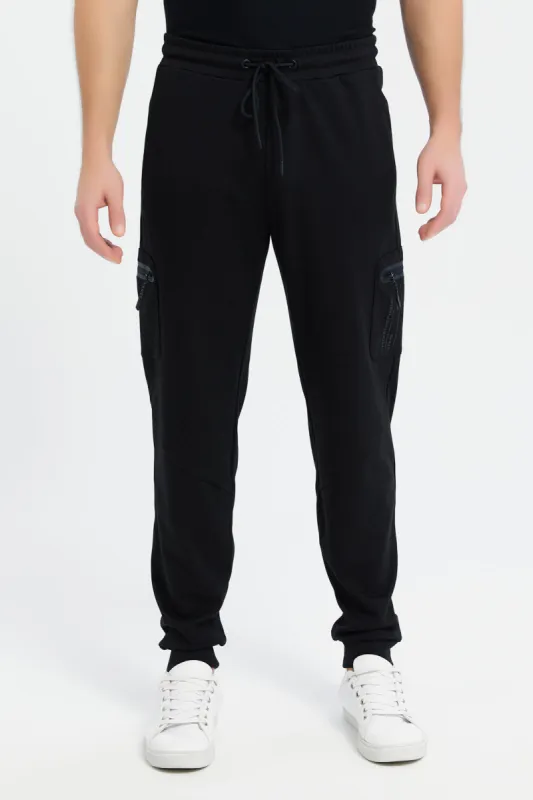 Men Black Plain Jogger Pants sold by Redtag