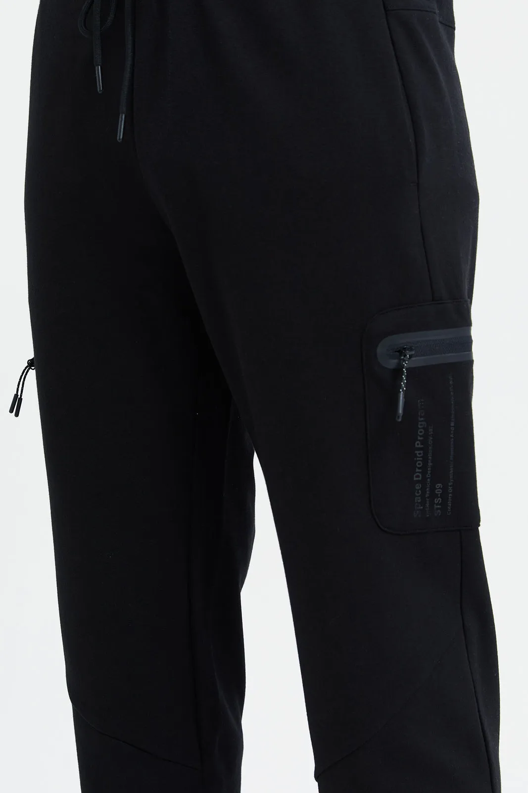 Men Black Plain Jogger Pants sold by Redtag product image thumbnail 4