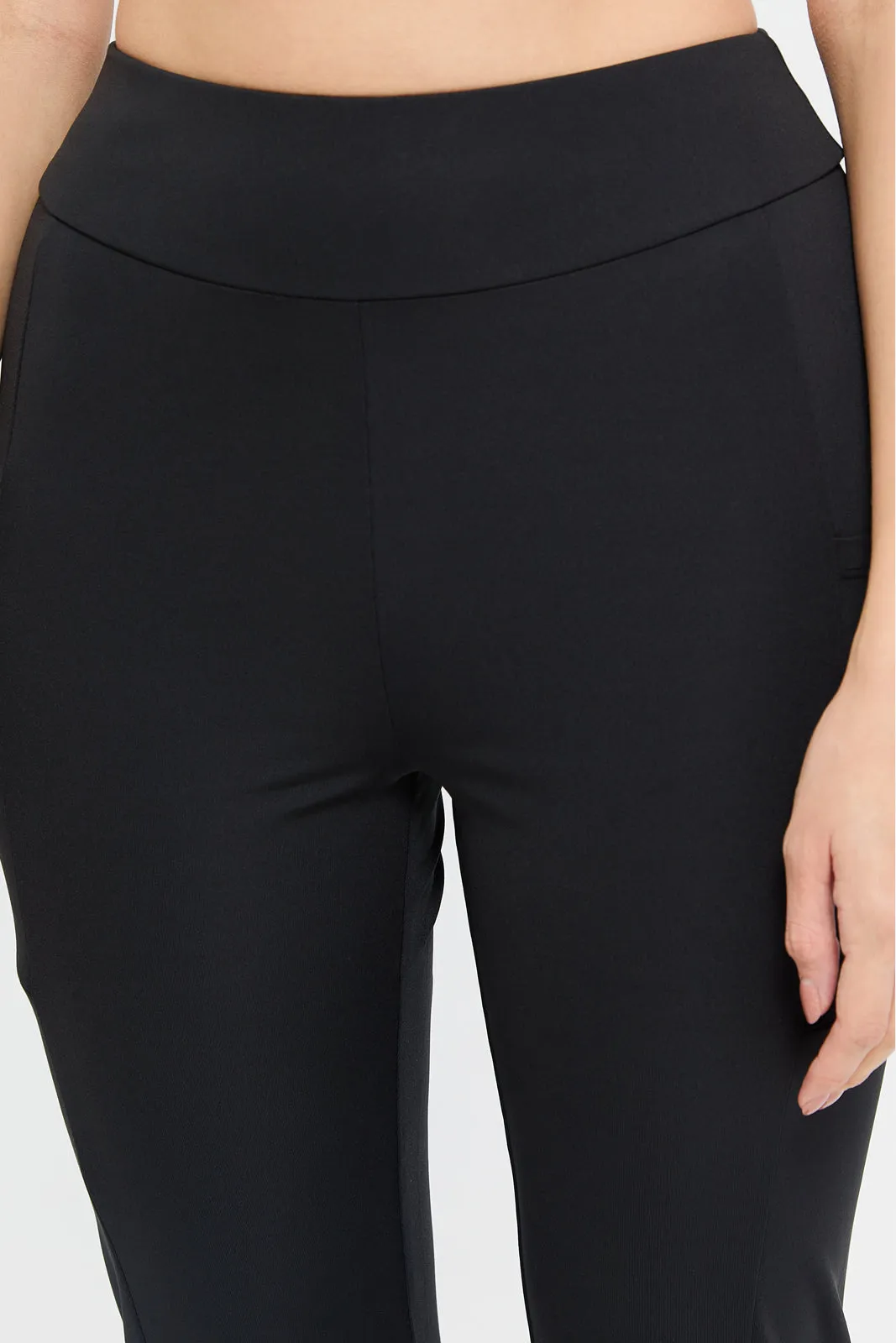 Women Black Straight Leg Performance Pants sold by Redtag product image thumbnail 4