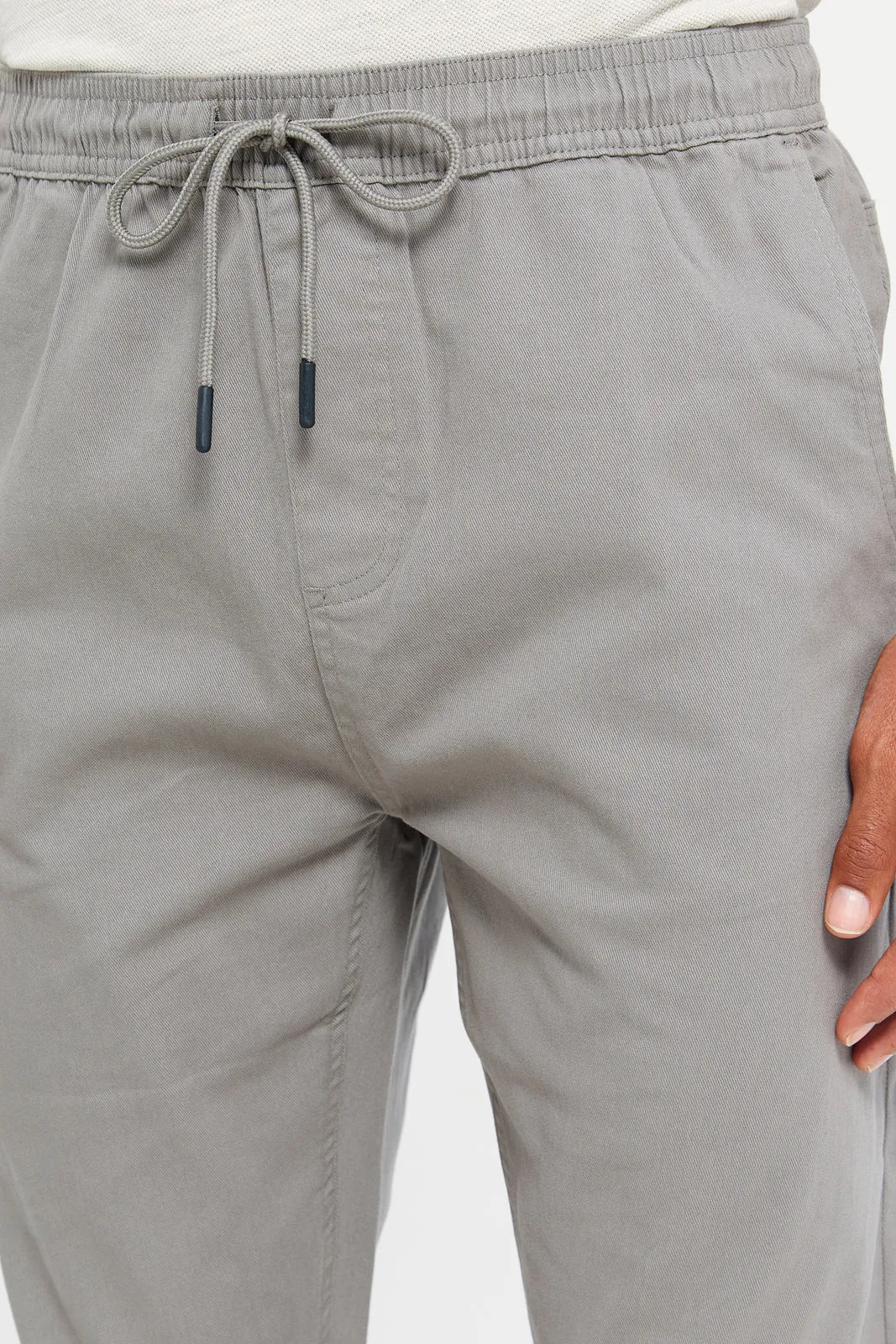 Men Grey Twill Jogger Pants sold by Redtag product image thumbnail 4