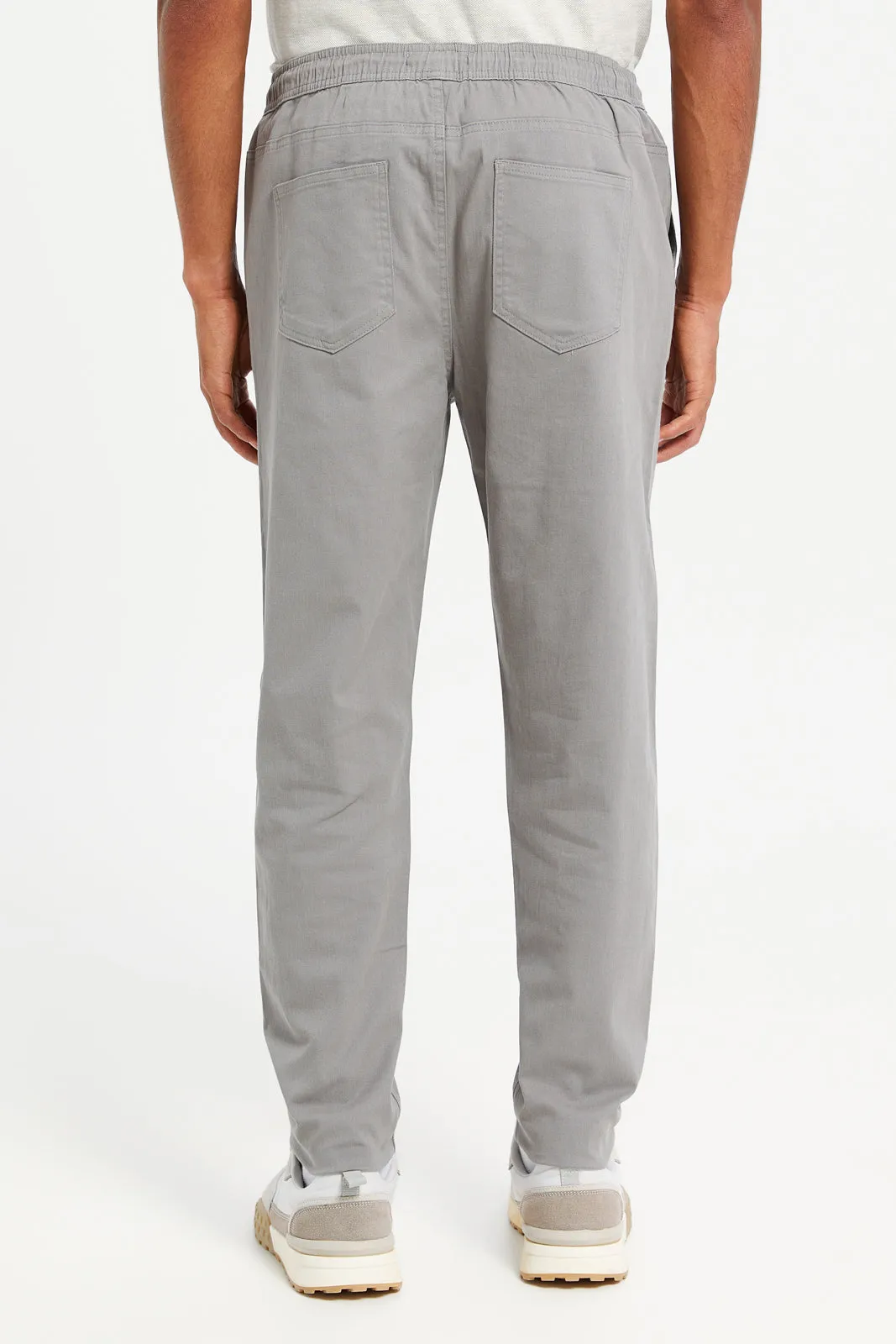 Men Grey Twill Jogger Pants sold by Redtag product image thumbnail 3