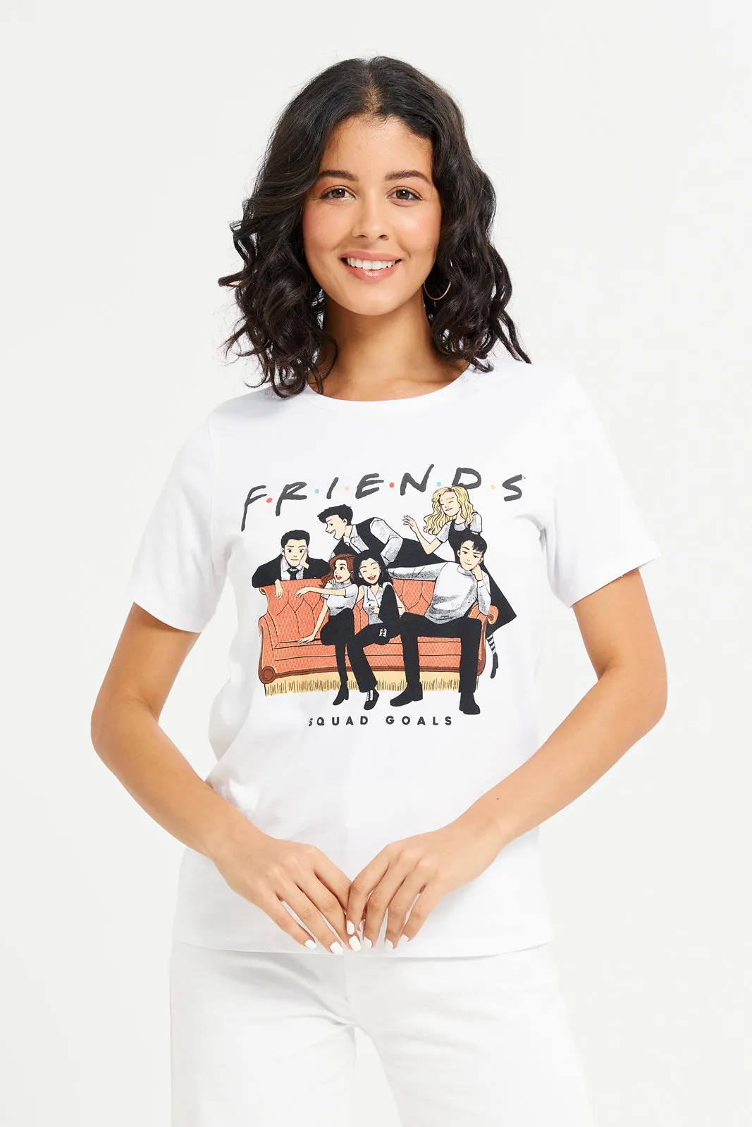 Women White Friend Printed T-Shirt sold by Redtag