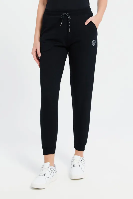 Women Black Basic Track Pants sold by Redtag