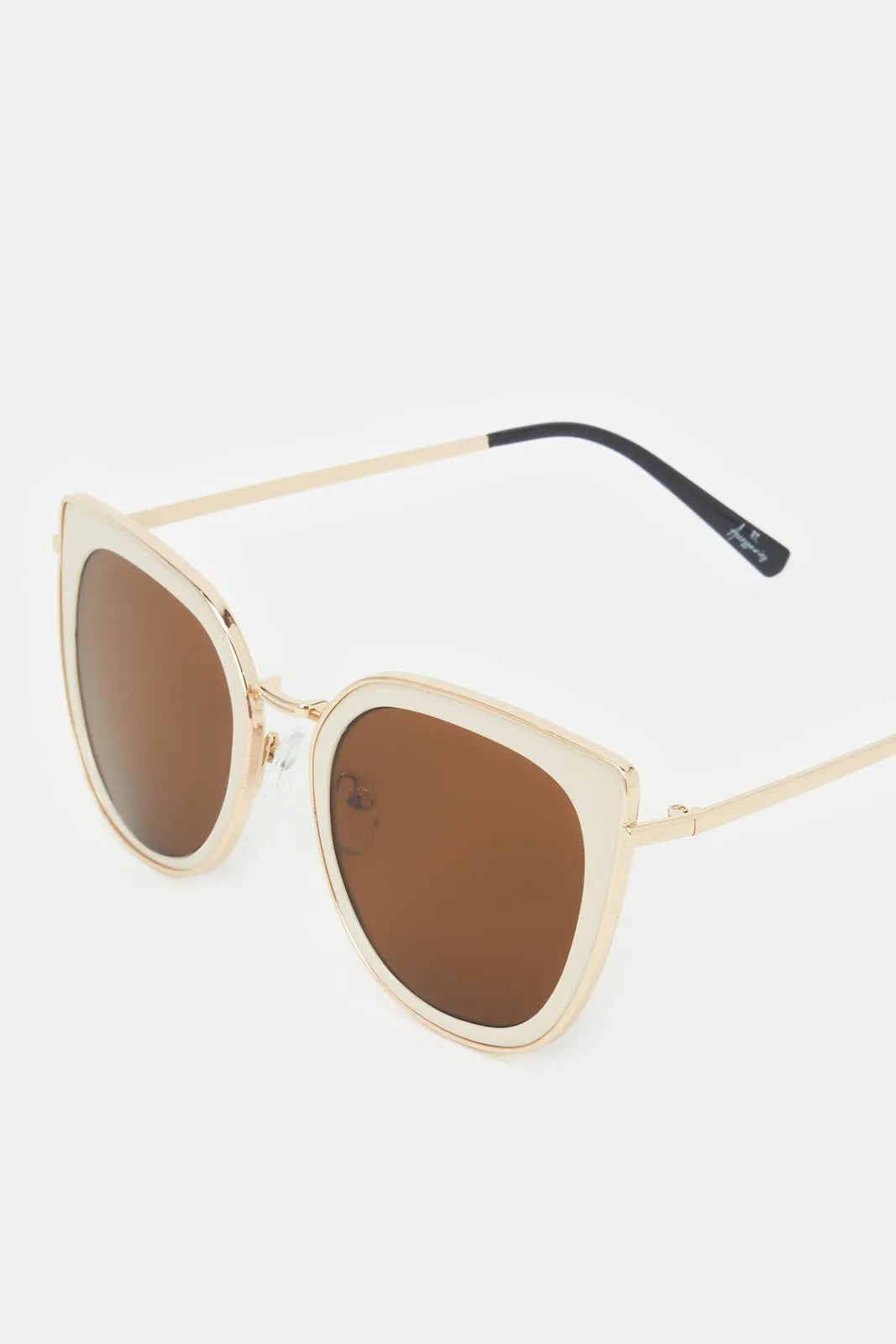 Women Cream Cat Eye Shape Sunglasses sold by Redtag product image thumbnail 3