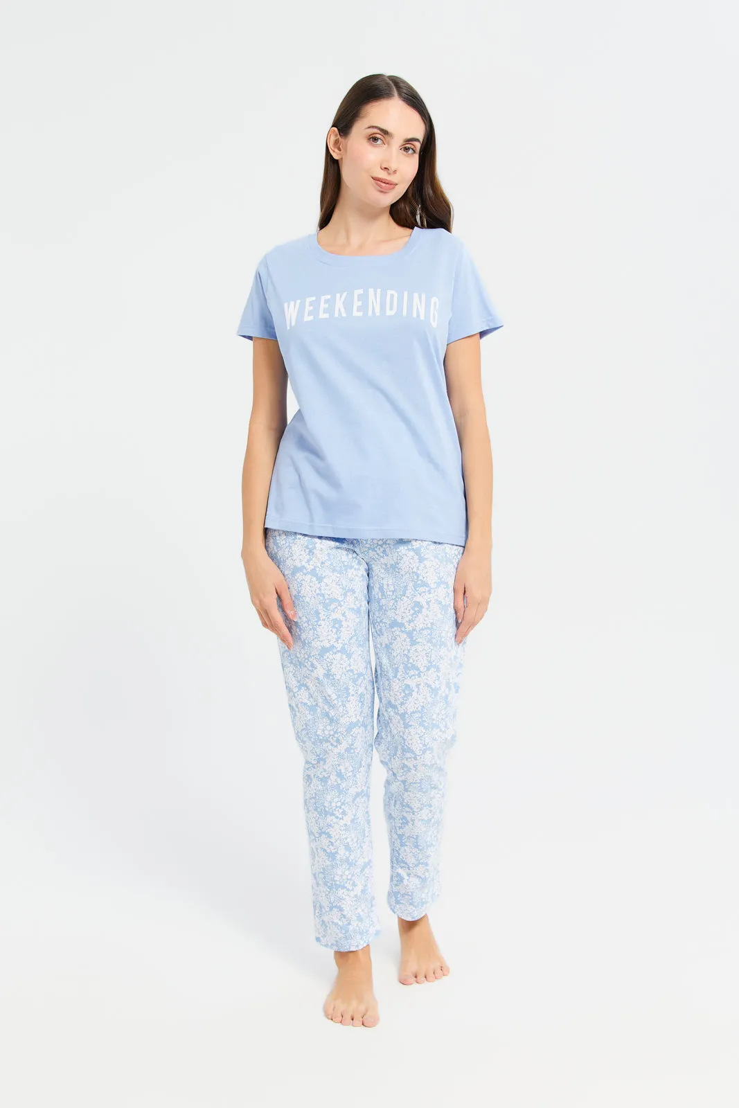 Women Blue Weekending Pajama Set (2 Piece) sold by Redtag
