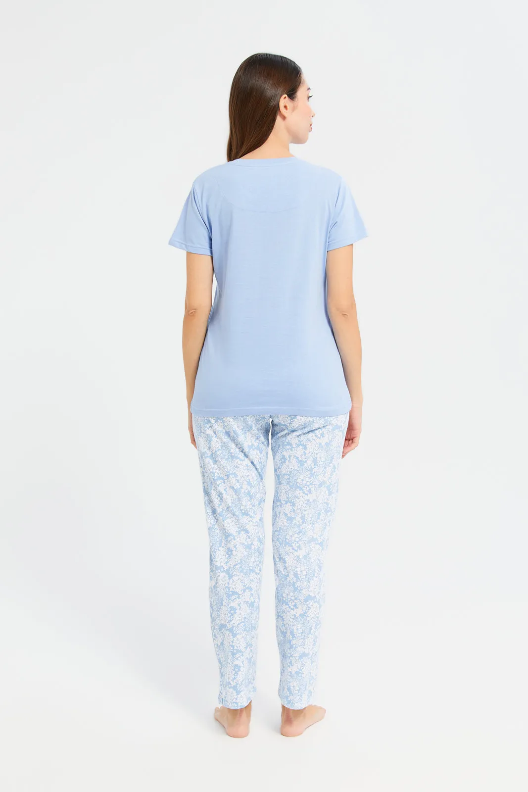 Women Blue Weekending Pajama Set (2 Piece) sold by Redtag product image thumbnail 4