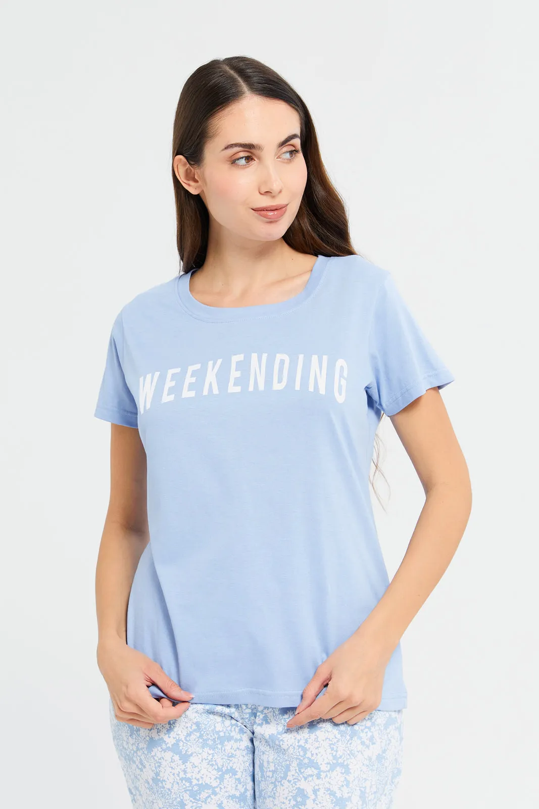 Women Blue Weekending Pajama Set (2 Piece) sold by Redtag product image thumbnail 2