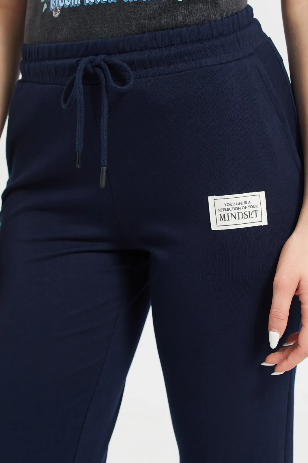 Women Navy Embroidered Joggers sold by Redtag product image thumbnail 4
