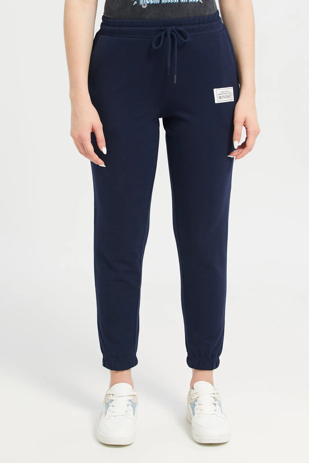 Women Navy Embroidered Joggers sold by Redtag