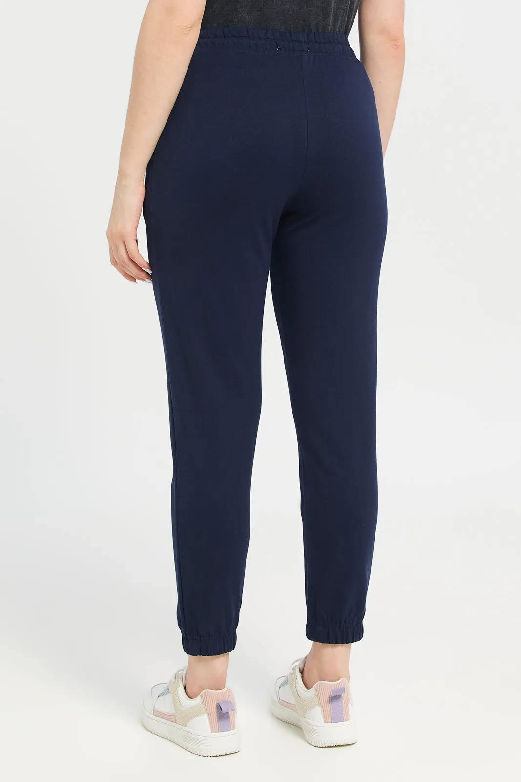 Women Navy Embroidered Joggers sold by Redtag product image thumbnail 3