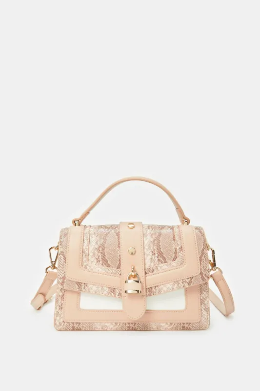 Women Pink Textured Day Bag Bag sold by Redtag