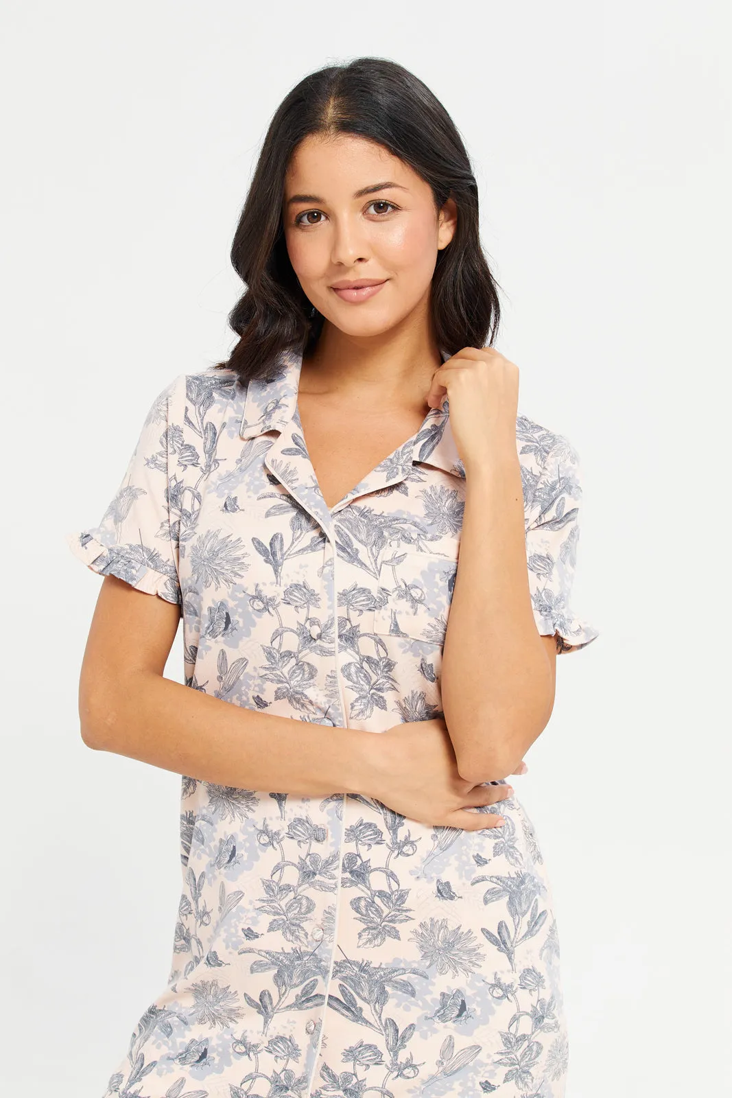 Women Pink Printed Nightshirt sold by Redtag product image thumbnail 4