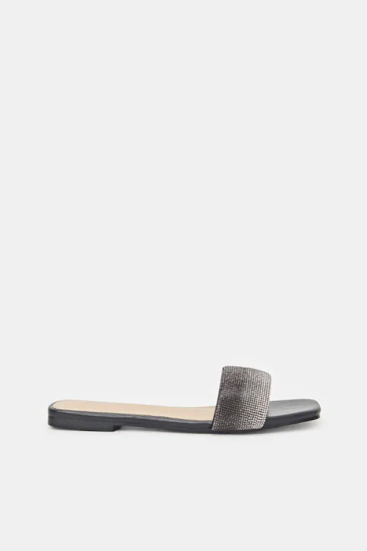 Women Black Embellished Mule sold by Redtag