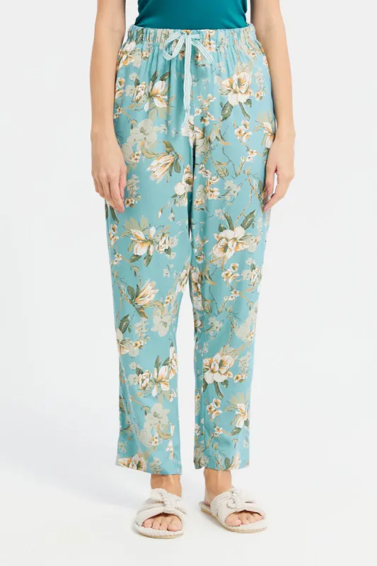 Women Blue Printed Pyjama Bottom sold by Redtag